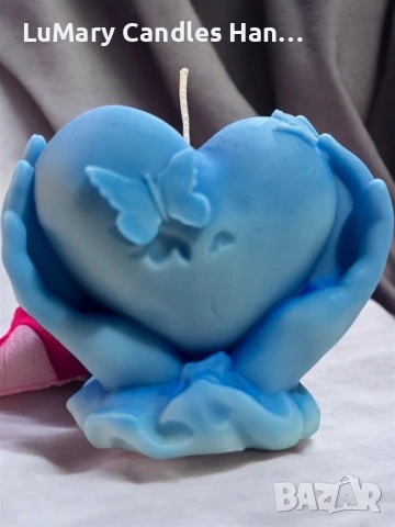 Свещ “Сърце в ръце”, снимка 6 - Декорация за дома - 53223513