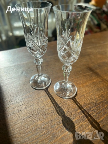 Елегантни кристални чаши за двама Височина-20 см Вместимост-180 мл Цена-15 евро, снимка 3 - Чаши - 53265735