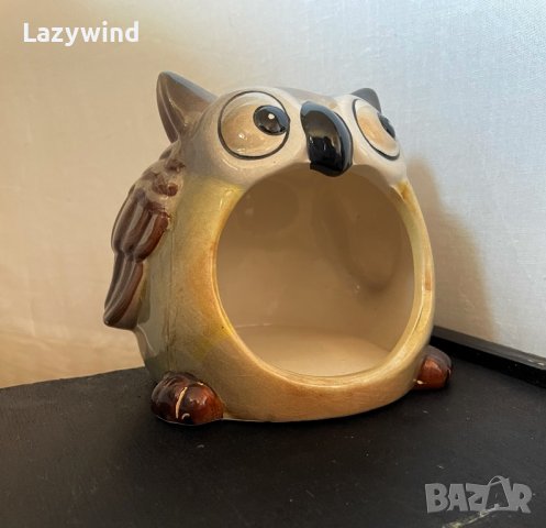 Старинен свещник бухал, снимка 1