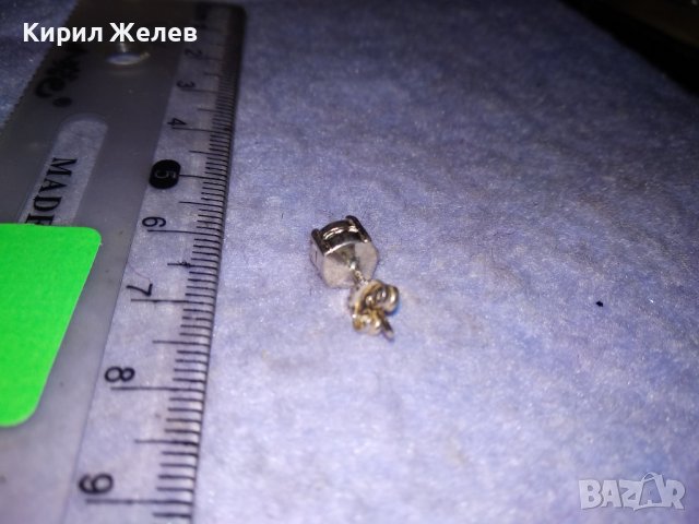 МИНИАТЮРНА СРЕБЪРНА КРИСТАЛНА ОБЕЦА СРЕБРО 925 КЛАСИЧЕСКИ РЕТРО МОДЕЛ 25823, снимка 7 - Обеци - 39665886