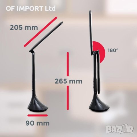 Безжична LED Настолна Лампа LIVARNO с Календар, Часовник, Час, Дата и Температура, снимка 8 - Лед осветление - 43730304