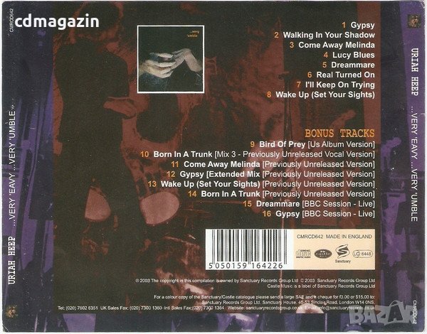 Компакт дискове CD Uriah Heep ‎– ...Very 'Eavy ...Very 'Umble, снимка 2 - CD дискове - 35080479