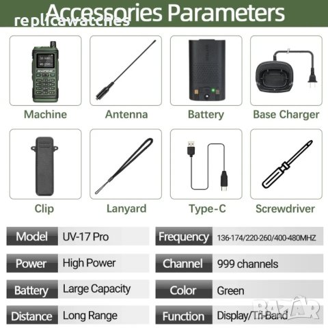 Радиостанции за лов трибандови Baofeng uv17pro, снимка 4 - Екипировка - 43855980