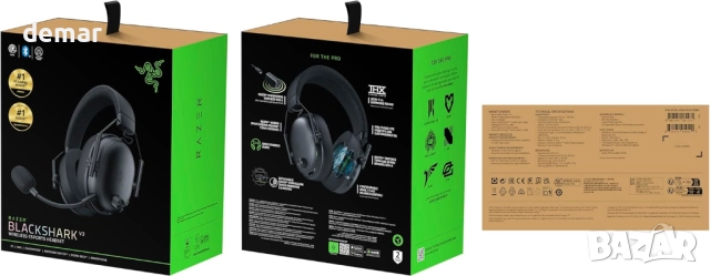 Razer BlackShark V3,Безжични слушалки,TriForce 50 мм драйвери,FPS, снимка 9 - Bluetooth слушалки - 51876297