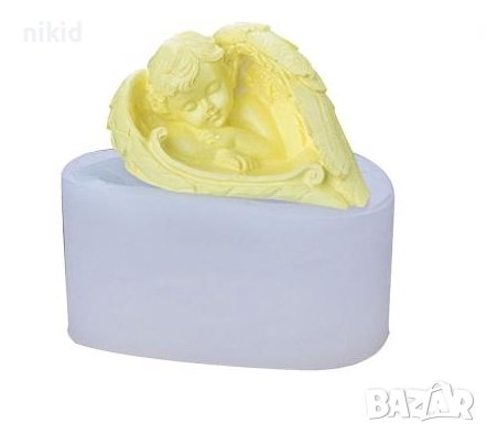 3d Ангел сгушен в крила дълбок силиконов молд форма декорация и украса торта фондан гипс пита, снимка 5 - Форми - 26477971