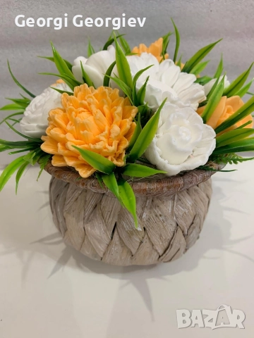 цветя изработени с глицеринов ароматен сапун и Българска роза 🌹 Стара Загора Център., снимка 15 - Декорация за дома - 52838903