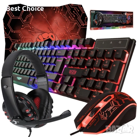Гейминг комплект клавиатура, мишка, слушалки и подложка за мишката на марката Orzly, снимка 10 - Клавиатури и мишки - 53057942