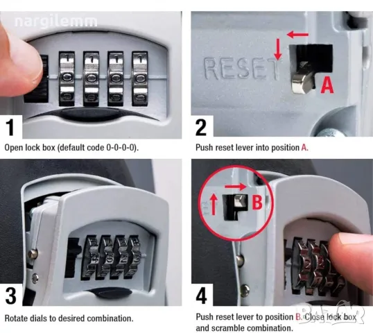 Kутия за ключове с код метална, сейф, Airbnb, Booking, гараж, снимка 4 - Запалки - 49224354