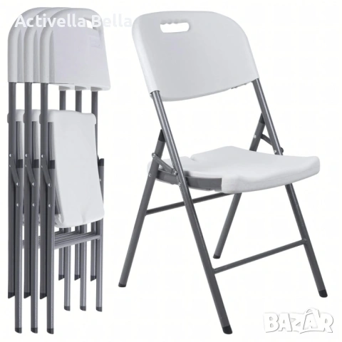 Комплект 4 броя сгъваеми кетъринг столове за градина и събития - удобни и издръжливи, снимка 4 - Столове - 53203162