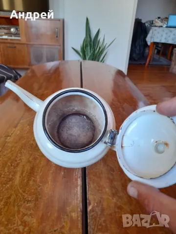 Стар емайлиран чайник #31, снимка 5 - Други ценни предмети - 48015825