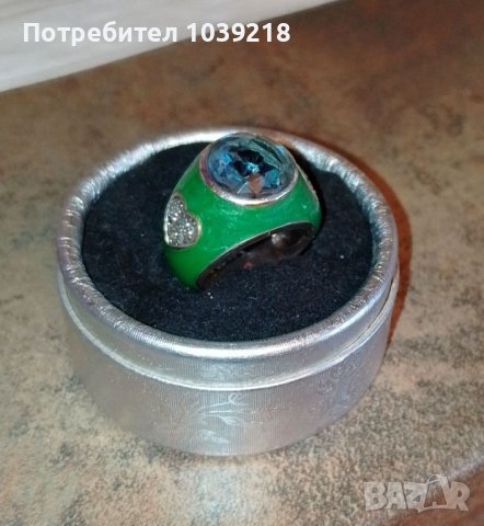 Масивен сребърен пръстен с аквамарин, снимка 5 - Пръстени - 43597275