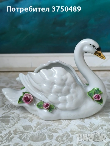 Статуетка лебед, снимка 2 - Антикварни и старинни предмети - 53488399