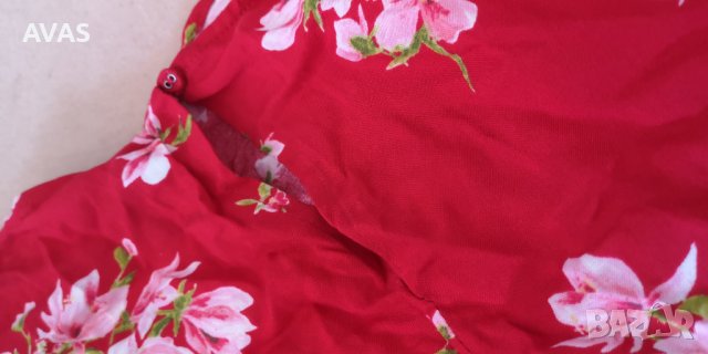 Нова червена рокля на цветя L-XL 44  размер, снимка 4 - Рокли - 36762487