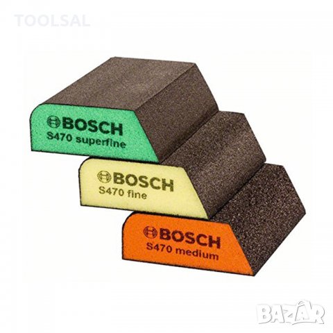 Шкурка Bosch върху гъба за ръчно шлайфане 120х98 мм, 3 бр.
