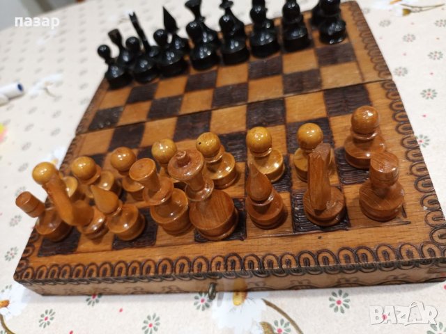 Шах дървен малък размер, снимка 3 - Шах и табла - 40305013