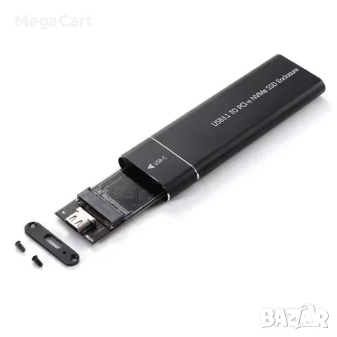 Кутия за SSD DeTech, M.2 SSD NVMe, USB3.1 Type-C, Черен, снимка 3 - Други - 48751757