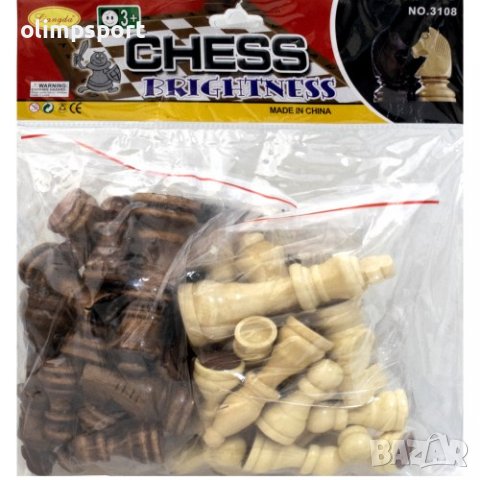 Шах с дървени фигури 4-9 см и полиетиленово платно 40х40 см (270703) , снимка 3 - Шах и табла - 37453949