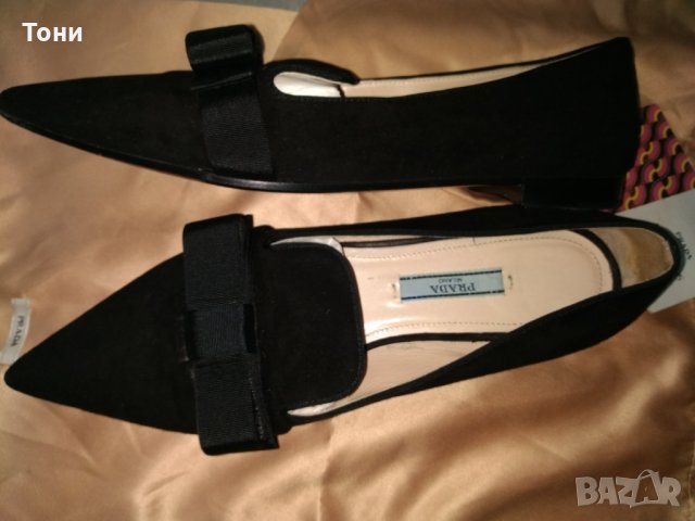 Дамски елегантни оригинални  обувки Prada Women's Black Loafer 100 % кожа , снимка 11 - Дамски обувки на ток - 18714675