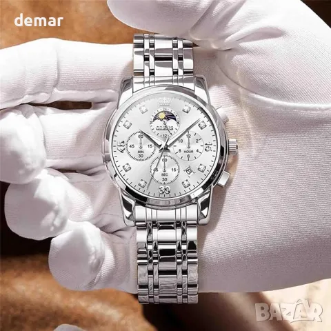 Мъжки многофункционален часовник OLEVS, водоустойчив с множество циферблати, снимка 2 - Мъжки - 49312328