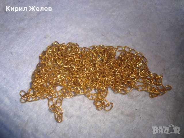 2м. ДЪЛГА ПОЗЛАТЕНА ВЕРИЖКА СИНДЖИРЧЕ от НЕРЪЖДАЕМА СТОМАНА ЗДРАВА ВИНТИДЖ ПЛЕТКА 27874, снимка 7 - Колиета, медальони, синджири - 37114982