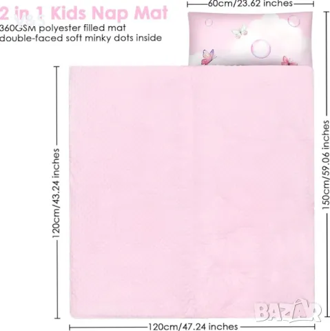 Сгъваем спален чувал за момичета и момчета, спален чувал с цип за дрямка на къмпинг, 150x60 см, снимка 3 - Спално бельо и завивки - 49848448