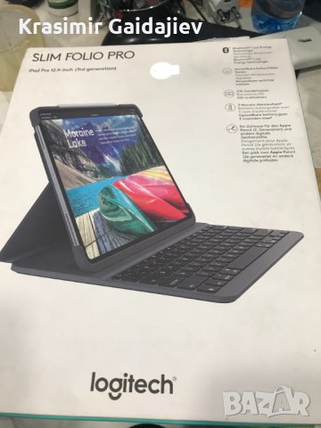 Logitech Slim Keyboard Folio Pro - безжична клавиатура, кейс и поставка за iPad Pro 12.9, снимка 2 - Таблети - 43462175
