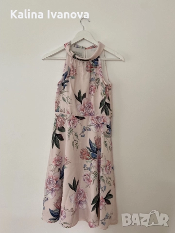 Елегантна рокля DIKA в цвят розово за дами, размер 34, снимка 1