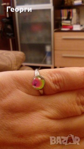 Дамски пръстен с цветен камък, снимка 5 - Пръстени - 27070571