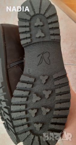 Кафяви боти естествен набук, снимка 3 - Дамски боти - 27734631