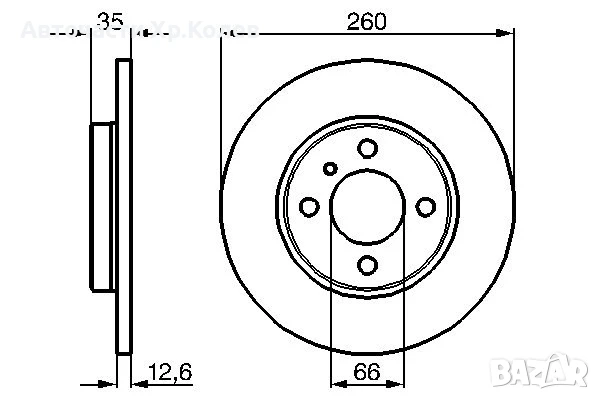 Диск спирачен преден дeсен/ляв за BMW 3(E30) 1.6/1.8 09.82-10.93г.№ B2121P, снимка 3 - Части - 50560892