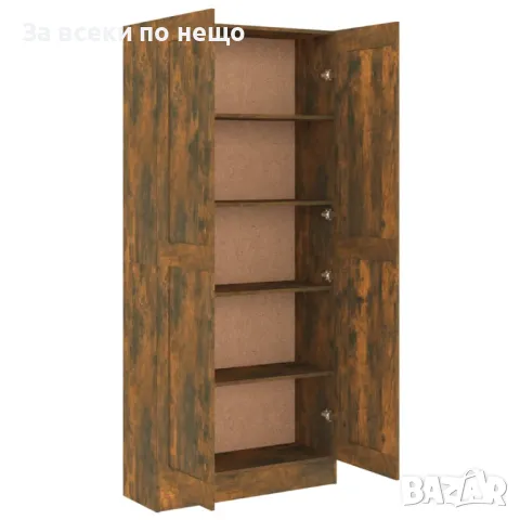 Шкаф за книги, опушен дъб, 82,5x30,5x185,5 см, инженерно дърво Код P173, снимка 7 - Шкафове - 49455580