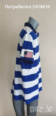 POLO Ralph Lauren USA Flag Pique Cotton Slim Fit Mens Size L  ОРИГИНАЛ! Мъжка Тениска!, снимка 3 - Тениски - 50436379