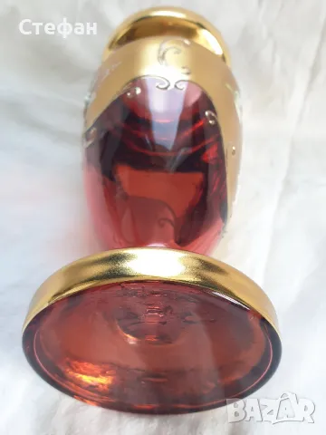 Стъклена ваза Бохемия, снимка 8 - Антикварни и старинни предмети - 50173851