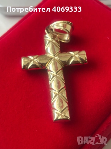 Златна висулка кръст 4.44гр 14к, снимка 7 - Колиета, медальони, синджири - 51735304