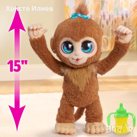 Интерактивна маймунка Fur Real Just Play Фъстъче, снимка 6 - Образователни игри - 52611202