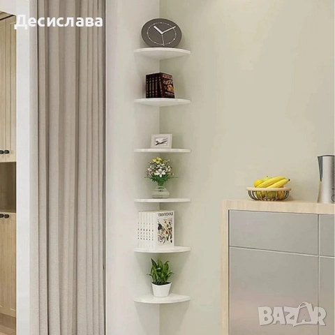Комплект от 4 ъглови стенни рафта за съхранение – PVC, снимка 6 - Други - 53136272