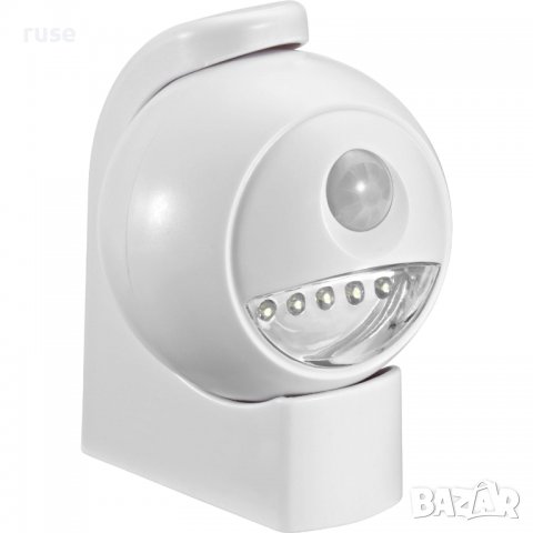 НОВИ! Влагозащитена LED лампа с датчик за движение бял IP 44, снимка 1 - Лед осветление - 37547598