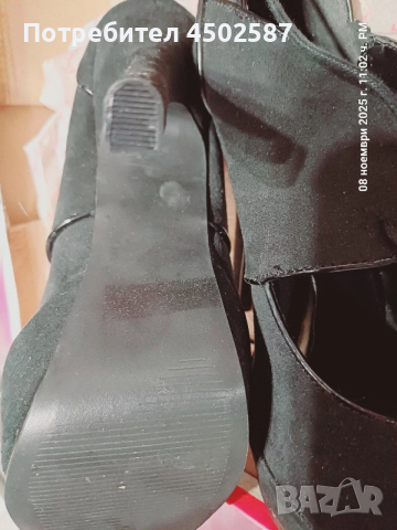 Черни обувки в връзки и 15 см ток, снимка 11 - Дамски обувки на ток - 52949125