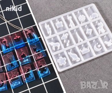 15 вида правоъгълни фигурки висулки силиконов молд за направа на колие колиета бижу смола , снимка 3 - Форми - 32489392