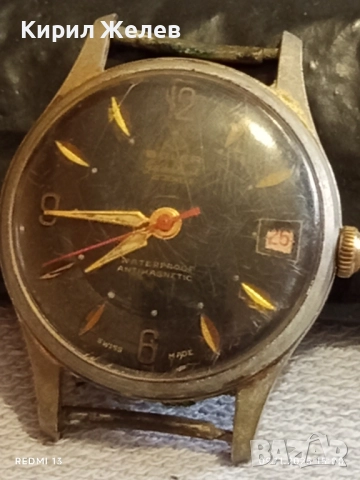 Стар механичен часовник мъжки BVLER ANTI-MAGNETIC SWISS MADE работи 51459, снимка 7 - Антикварни и старинни предмети - 52351368