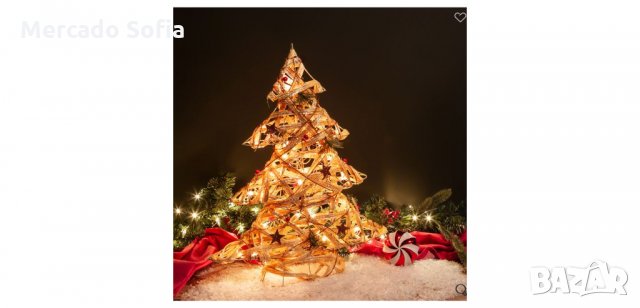 Коледна светеща елха, Златни борови плодове с 35 крушки , снимка 2 - Декорация за дома - 34778841