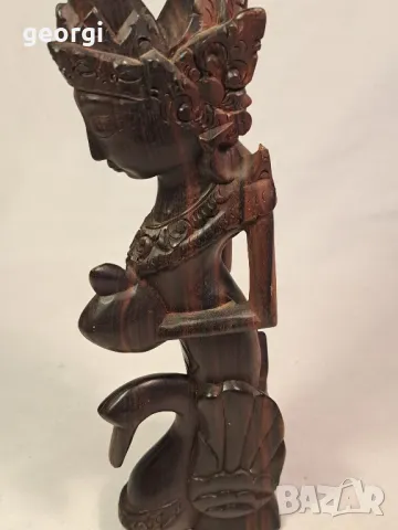 екзотична дървена статуетка от остров Бали 22/3, снимка 4 - Статуетки - 49187689