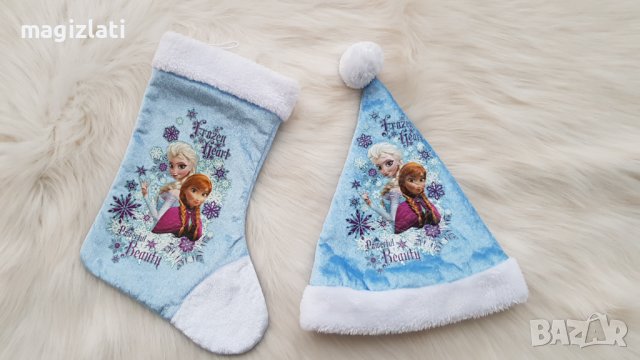 Коледен чорап и шапка Елза , снимка 5 - Шапки, шалове и ръкавици - 38846281