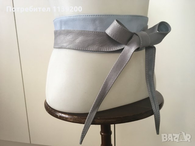 Rinascimento нови италиански колани синьо сиво бежово бяло естествена кожа , снимка 5 - Колани - 27293257
