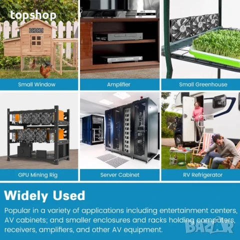 БЕЗЧЕТКОВА охлаждаща станция GDSTIME с 3 x 120 мм вентилатора DC 12V с AC 110V - 240V + контролер..., снимка 3 - Други - 50575600