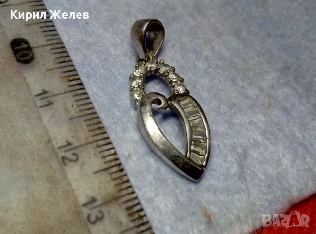 РАЗКОШЕН СКЪПОЦЕНЕН СРЕБЪРЕН МЕДАЛЬОН СРЕБРО 925 с БЯЛА ПОЗЛАТА ФАСЕТИРАН МОЙСАТИН и ЦИРКОНИ 19417, снимка 9 - Колиета, медальони, синджири - 49682618