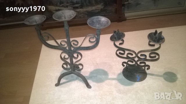 свещници 2бр-ковано желязо-85лв за бр, снимка 9 - Колекции - 28027538
