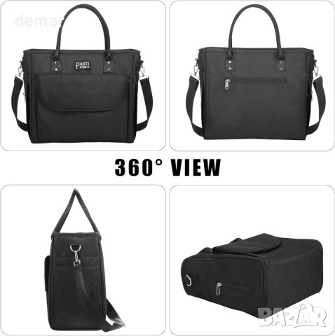 Дамска чанта с херметично хладилно отделение 16,8 л за пазар, пикник, обяд, черна, снимка 2 - Чанти - 43297665