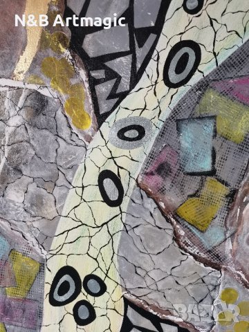 Абстрактна Картина 60/60 см, снимка 4 - Картини - 43252288