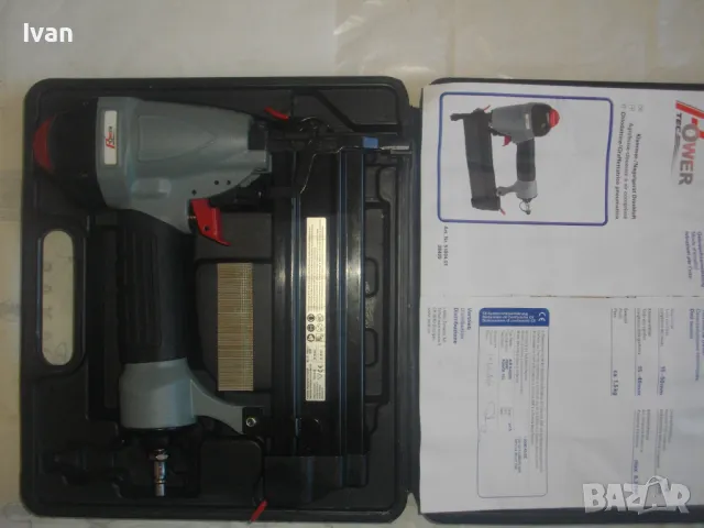 НОВ Голям комбиниран до 50 мм консуматив НЕМСКИ оригинален ПНЕВМАТИЧЕН ТАКЕР дърводелски Power TEC, снимка 4 - Други инструменти - 47532066